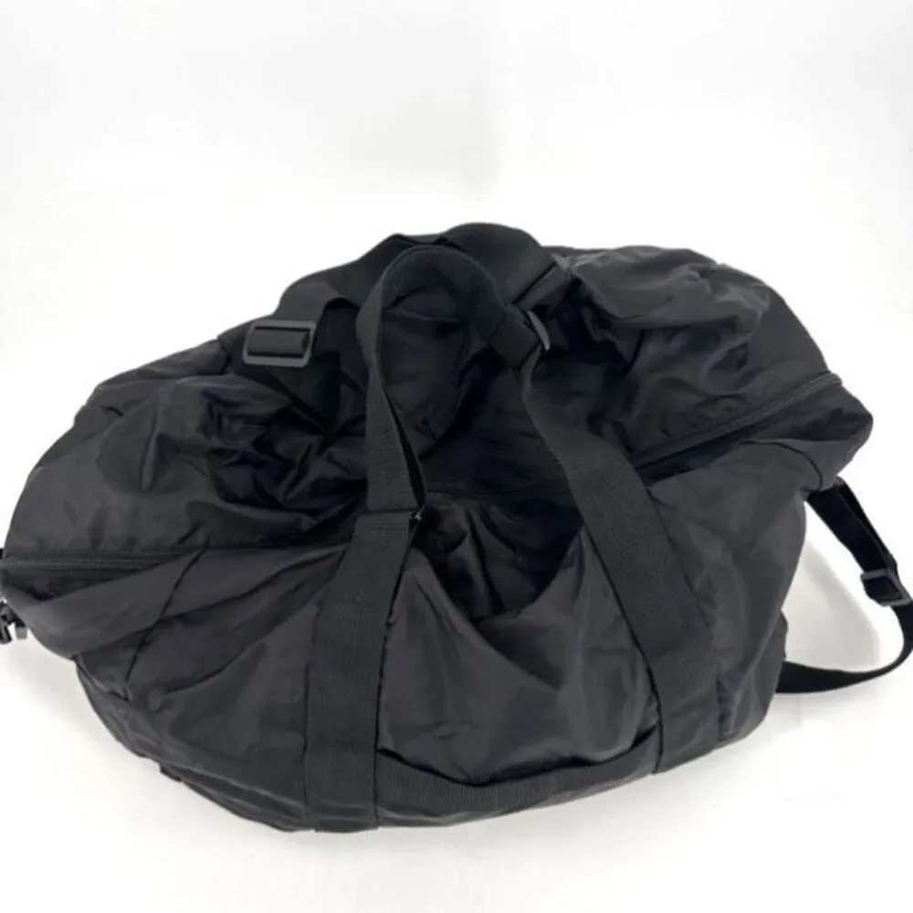 Vintage Bulova Men's Nylon Lightweight Weekender Travel Duffle Bag Black Large‎